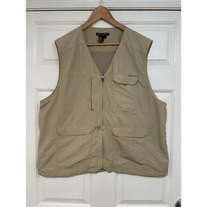 Mens‎ Royal Robbins Outdoor Travel Vest Utility Fishing Hiking Pockets Khaki XL